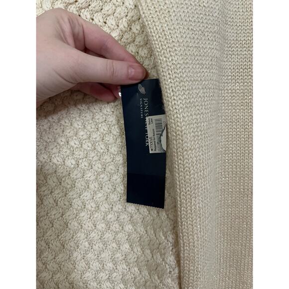 Jones New York Womens Long Sleeve Cream Wool Blend Cardigan Sweater SIze Medium - Picture 9 of 9